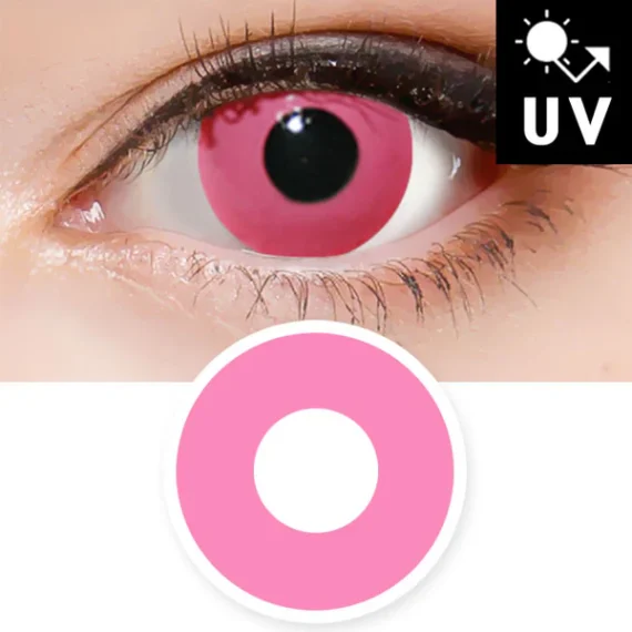 Innovision Solid Pink Cosplay Halloween Contact Lenses (1Year/2Pc)