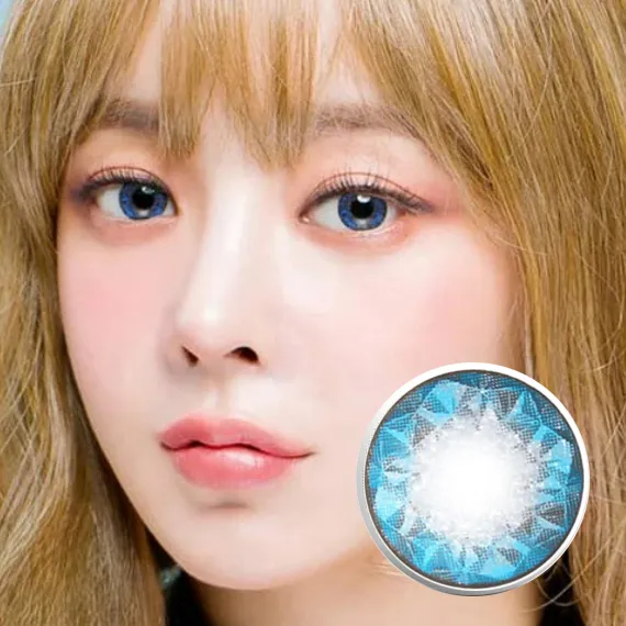 Neo High Farsightedness (Hyperopia) Ruby Queen Blue Colored Contacts (1Year/2Pc) *Custom nearsighted+farsighted lenses? Contact Customer Service.