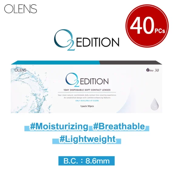 Olens O2 Edition Clear Contact Lenses (1Day/40PC)