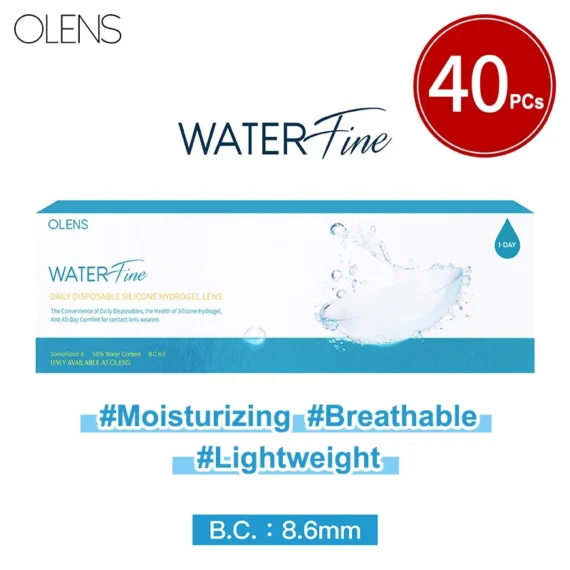 Olens Water Fine Clear Contact Lenses (1Day/40PC)